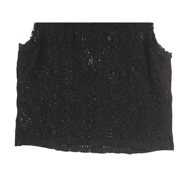 𝅺FREE People Black Floral Lace Size Small Ladies Halter Top Sleeveless Bu… - Picture 10 of 12